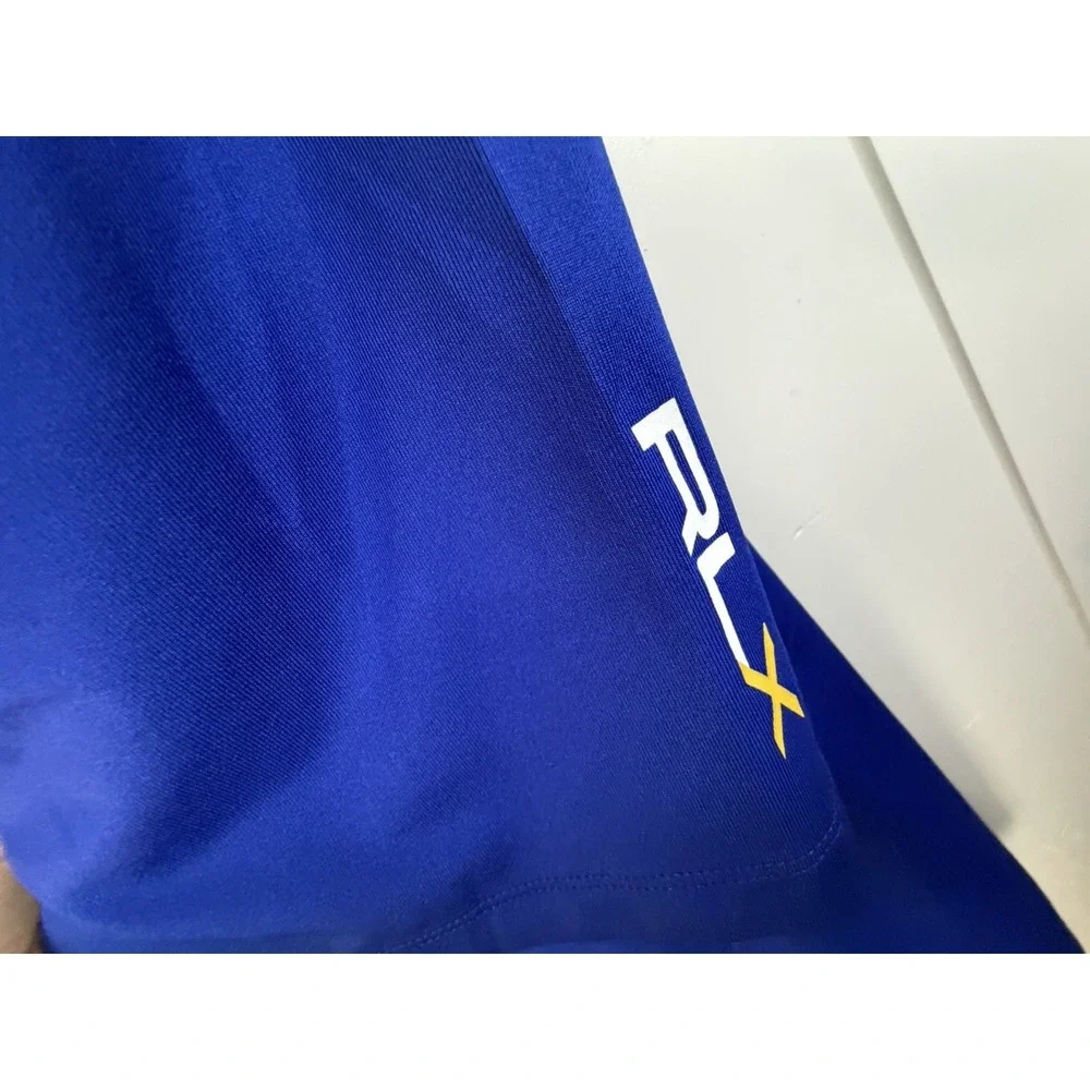 RLX Ralph Lauren Mens XXL Blue Golf Polo Shirt Athleisure Sport Casual Oldestone